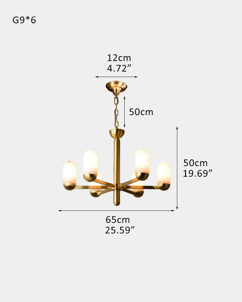 Alabaster Luxury Moonshade Brass Chandelier for dining room - Image 18