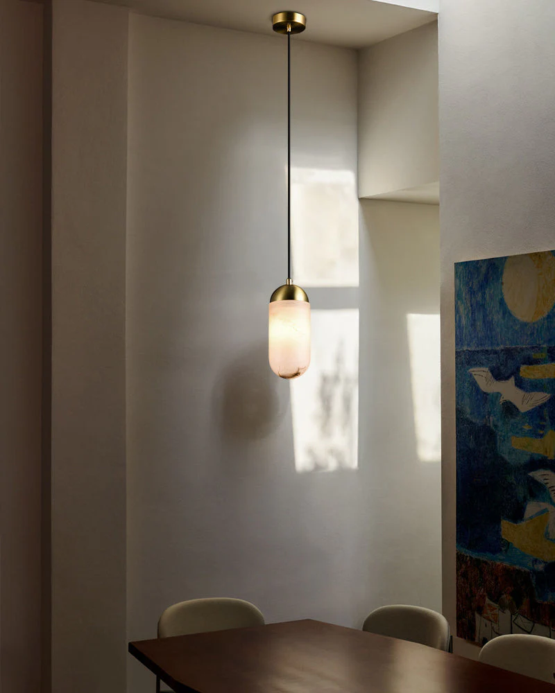 Alabaster Luxury Moonshade Brass Chandelier for dining room - Image 5