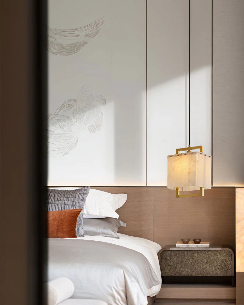 1-Light Rubbed Brass Alabaster flush mount Wall Light Fixture for bedside - Image 3