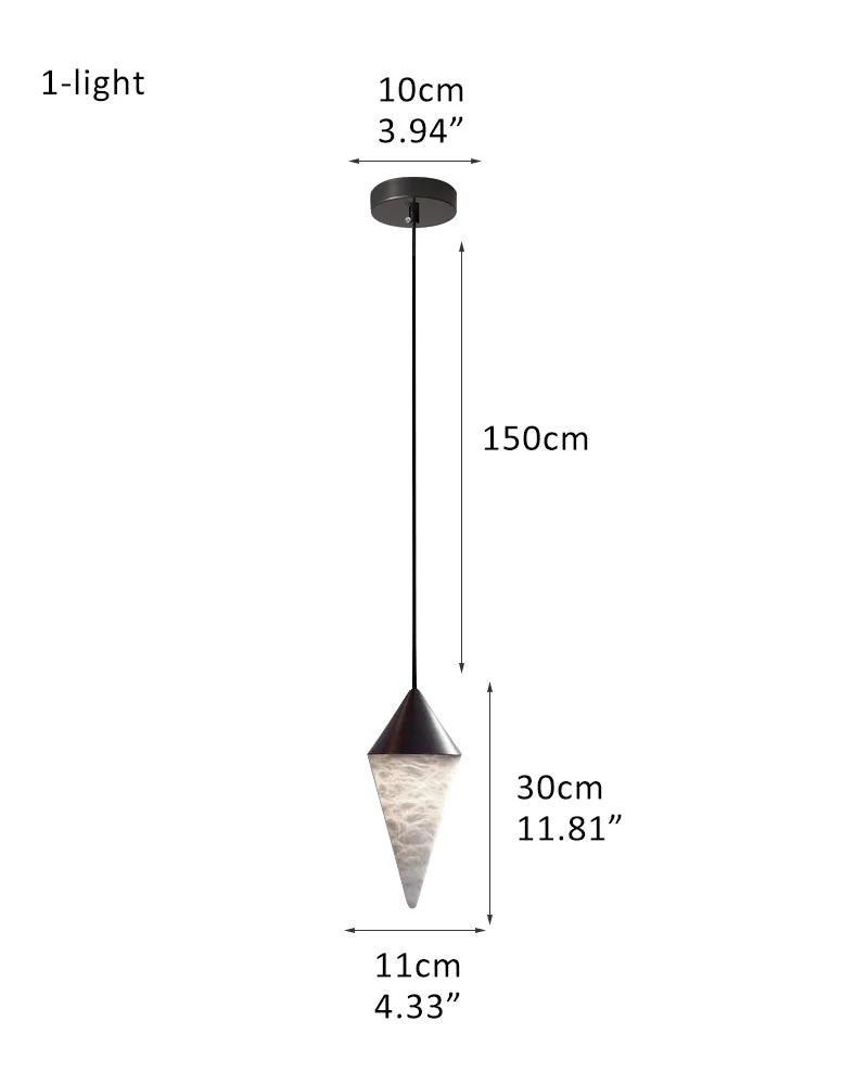 12 light Conical Cluster Minimalist Design Alabaster Pendant Light - Image 16