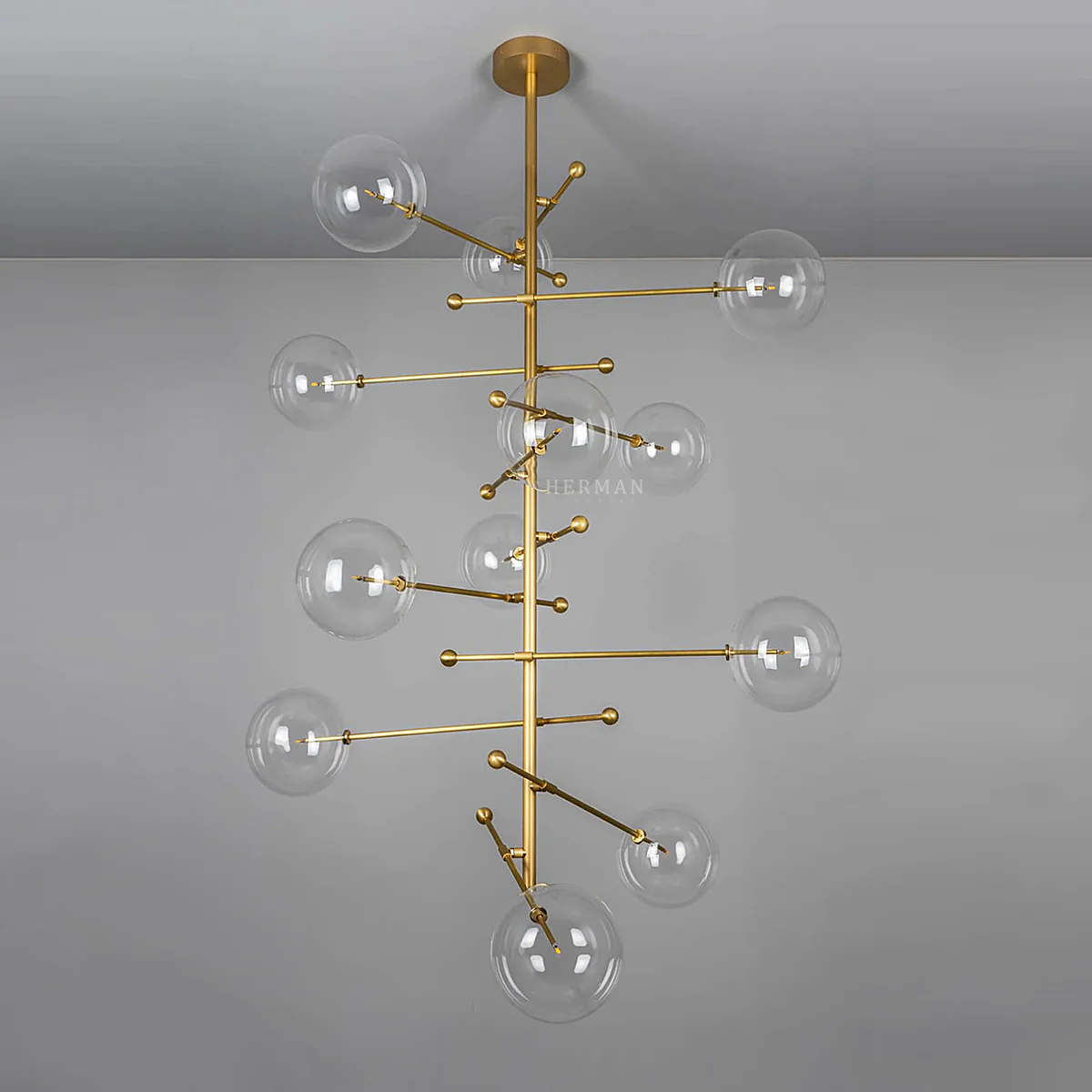 RD15 12-Light Modern Brass Chandelier 55.12" - Image 11