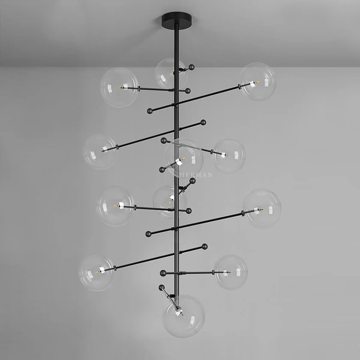 RD15 12-Light Modern Brass Chandelier 55.12" - Image 12