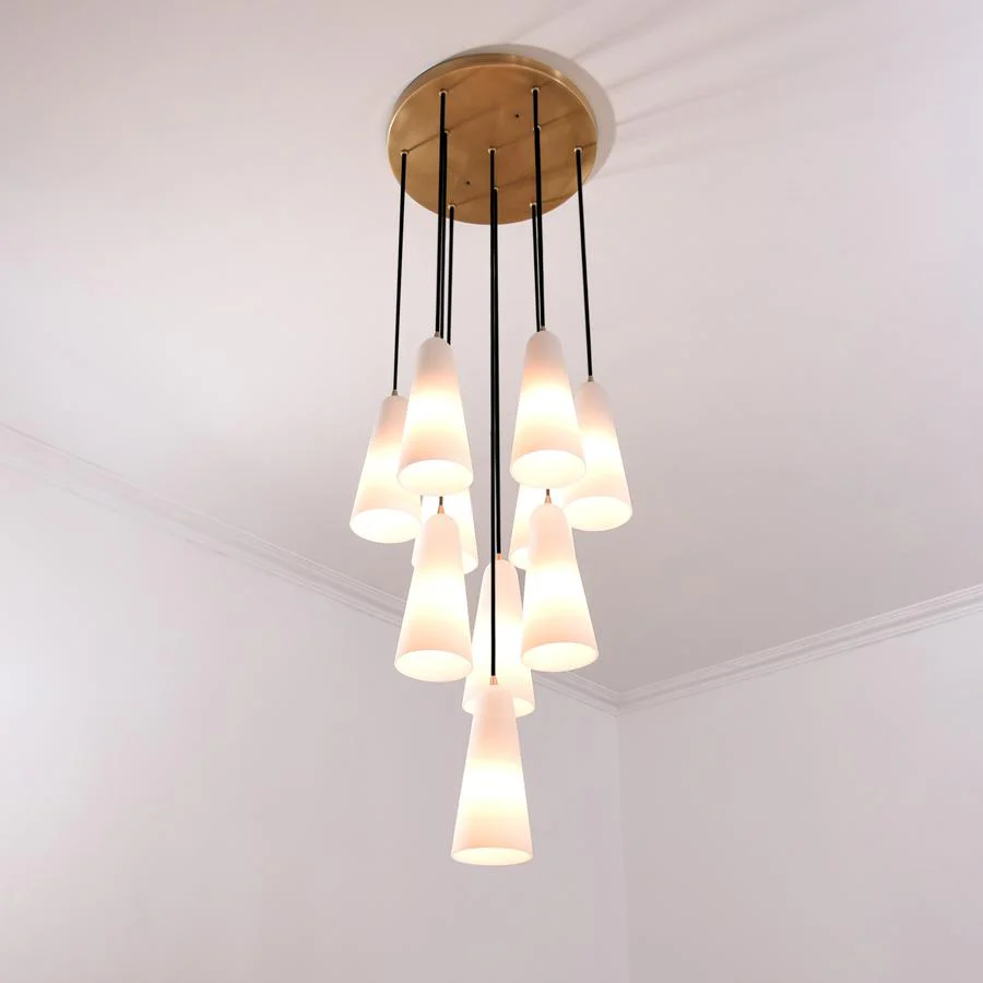 Sulis White Ceramics Round Chandelier 18"，10-lights - Image 2