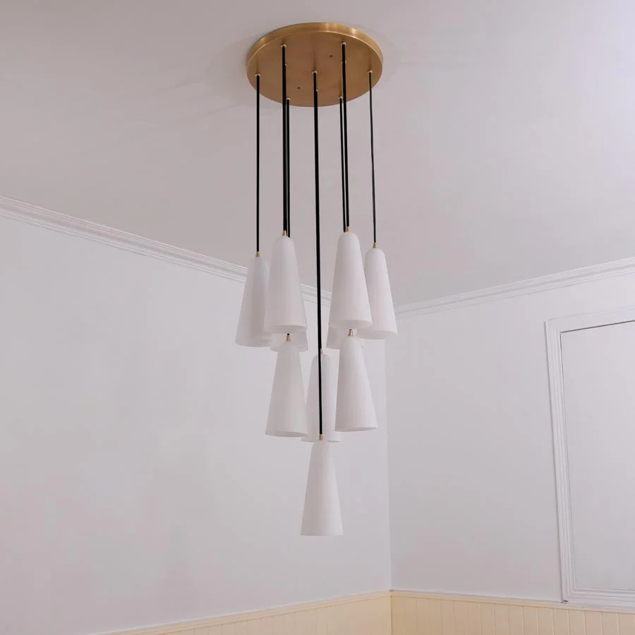 Sulis White Ceramics Round Chandelier 18"，10-lights - Image 3