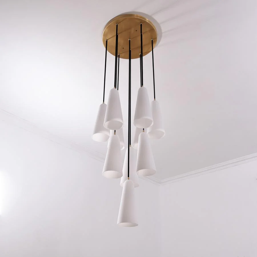 Sulis White Ceramics Round Chandelier 18"，10-lights - Image 6