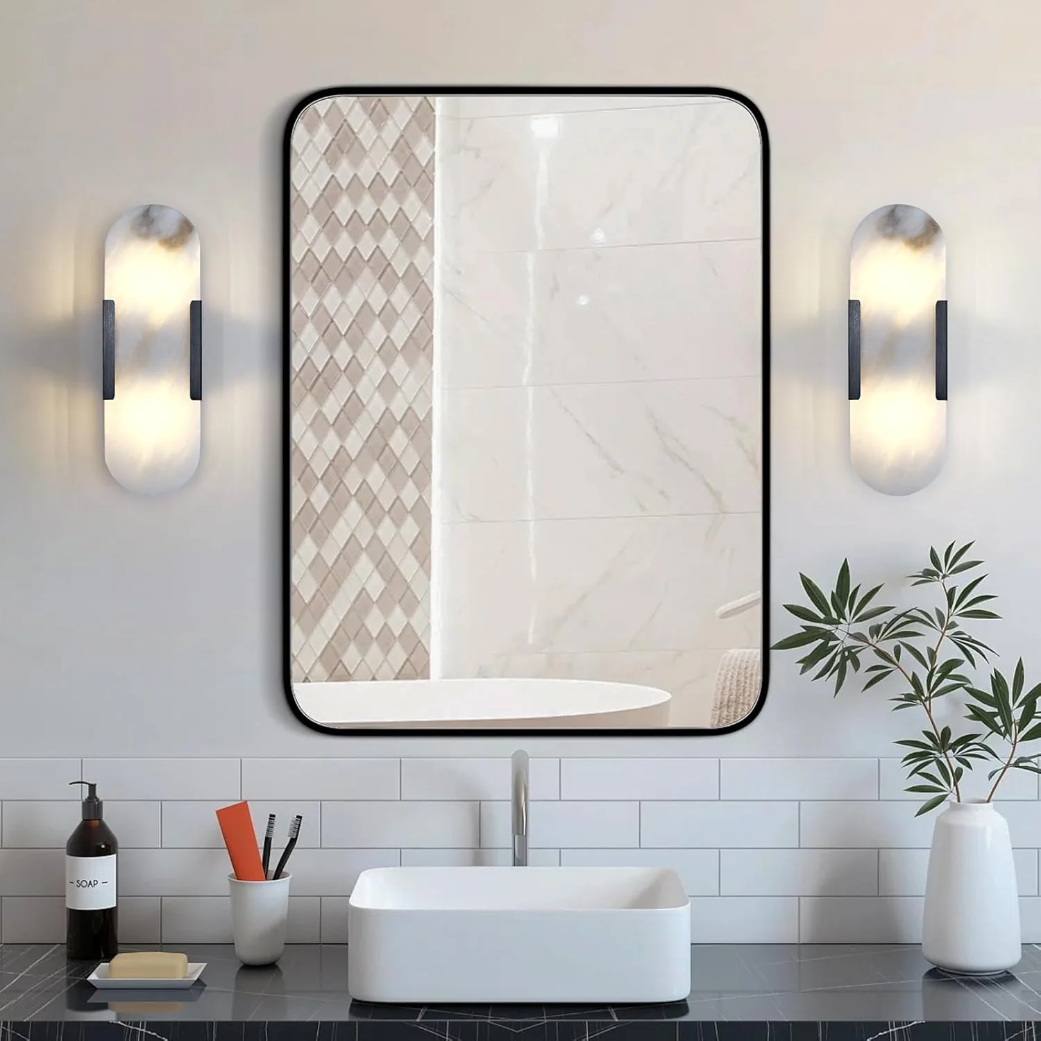 Trinidad Alabaster Wall Sconces 14" 20" - Image 11