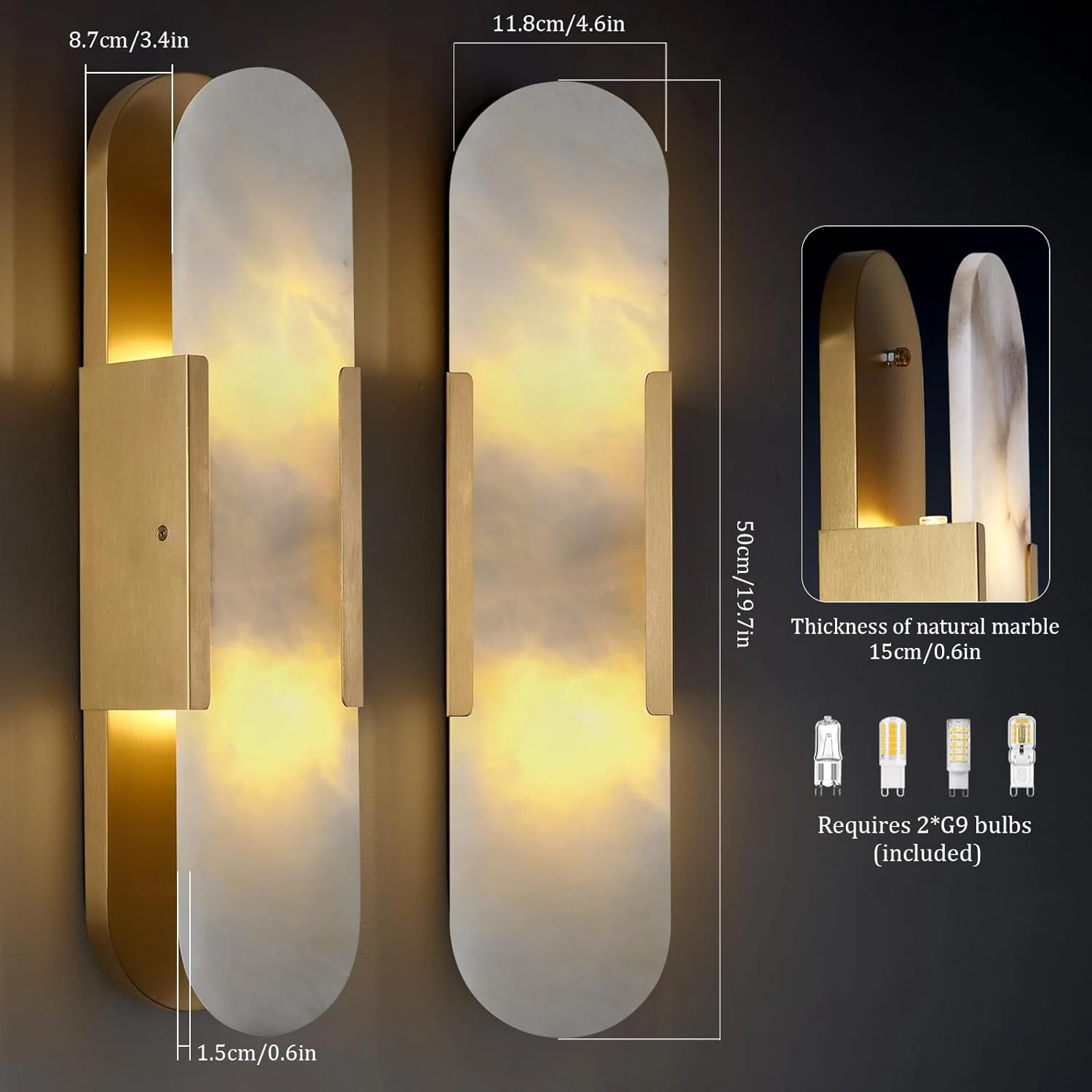 Trinidad Alabaster Wall Sconces 14" 20" - Image 14