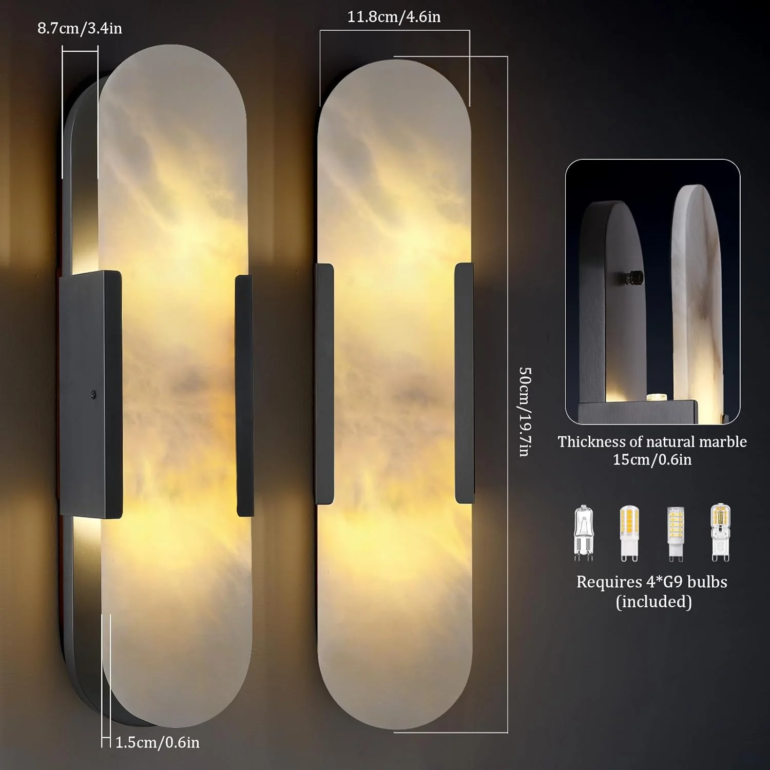 Trinidad Alabaster Wall Sconces 14" 20" - Image 24