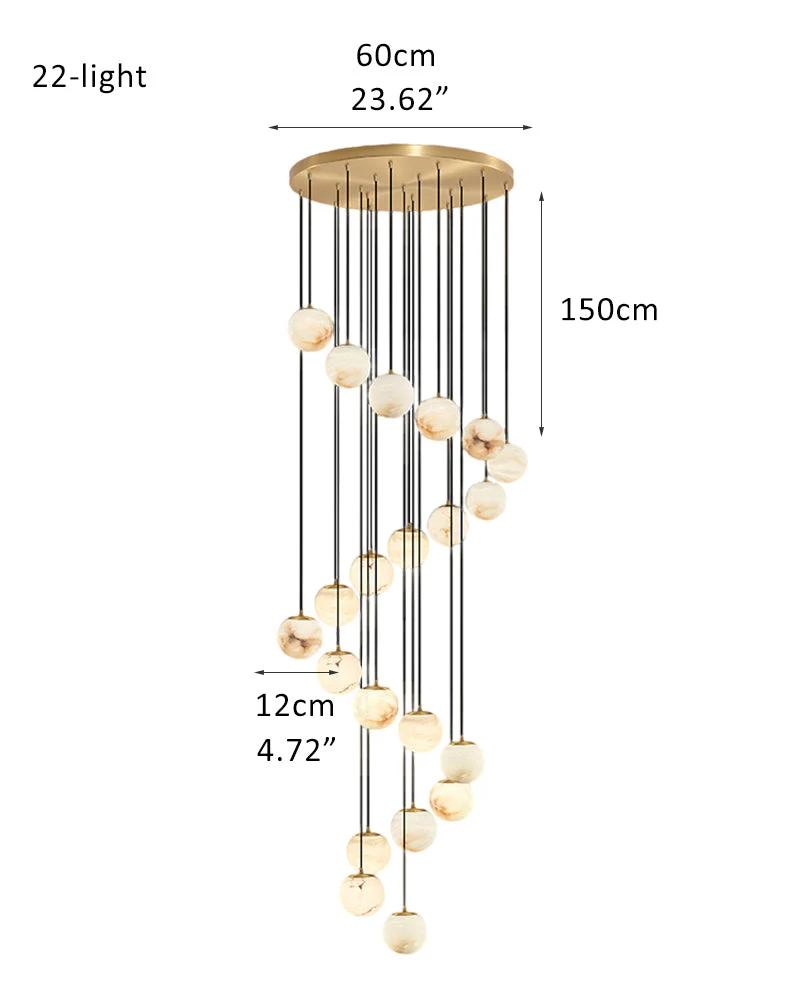 Small Alabaster Cluster Globes Ceiling Pendant Light For High Ceiling - Image 29