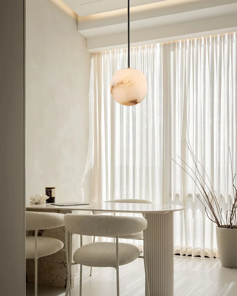 Small Alabaster Cluster Globes Ceiling Pendant Light For High Ceiling - Image 6
