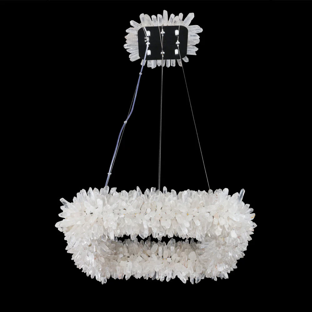 24'' Square Modern Geode Quartz Crystal Chandelier - Image 3