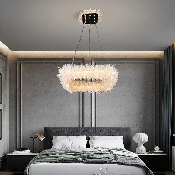 24'' Square Modern Geode Quartz Crystal Chandelier - Image 7