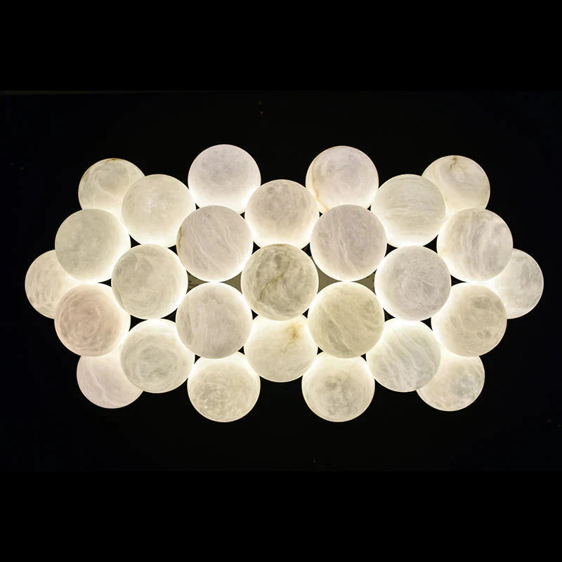 27-Alabaster Ball Chandelier, Luxury Model Lighting - Image 2