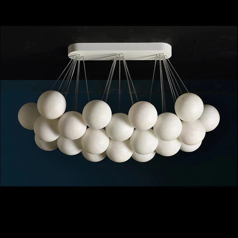27-Alabaster Ball Chandelier, Luxury Model Lighting - Image 4