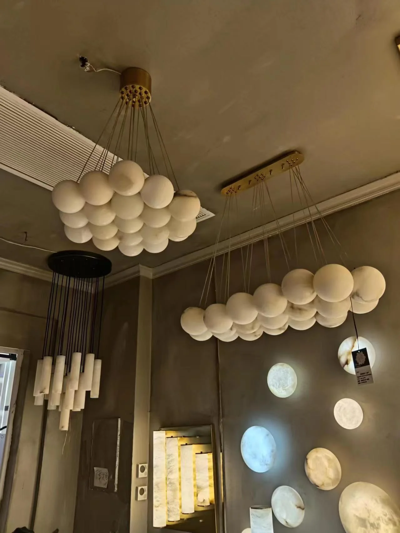 27-Alabaster Ball Chandelier, Luxury Model Lighting - Image 5
