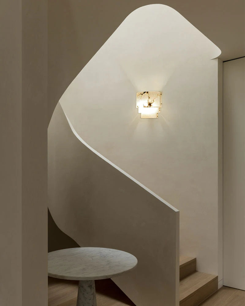 3 Tier White Round Alabaster Chain Pendant Light Fitting in Brass 10in - Image 13