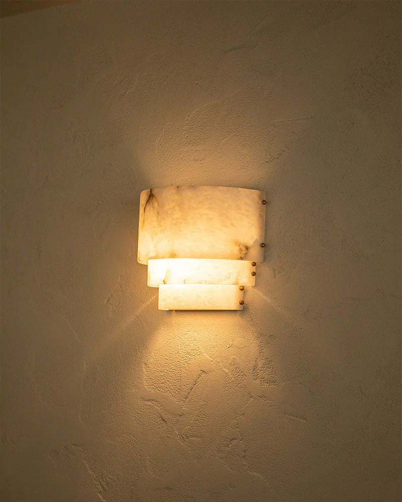 3 Tier White Round Alabaster Chain Pendant Light Fitting in Brass 10in - Image 9
