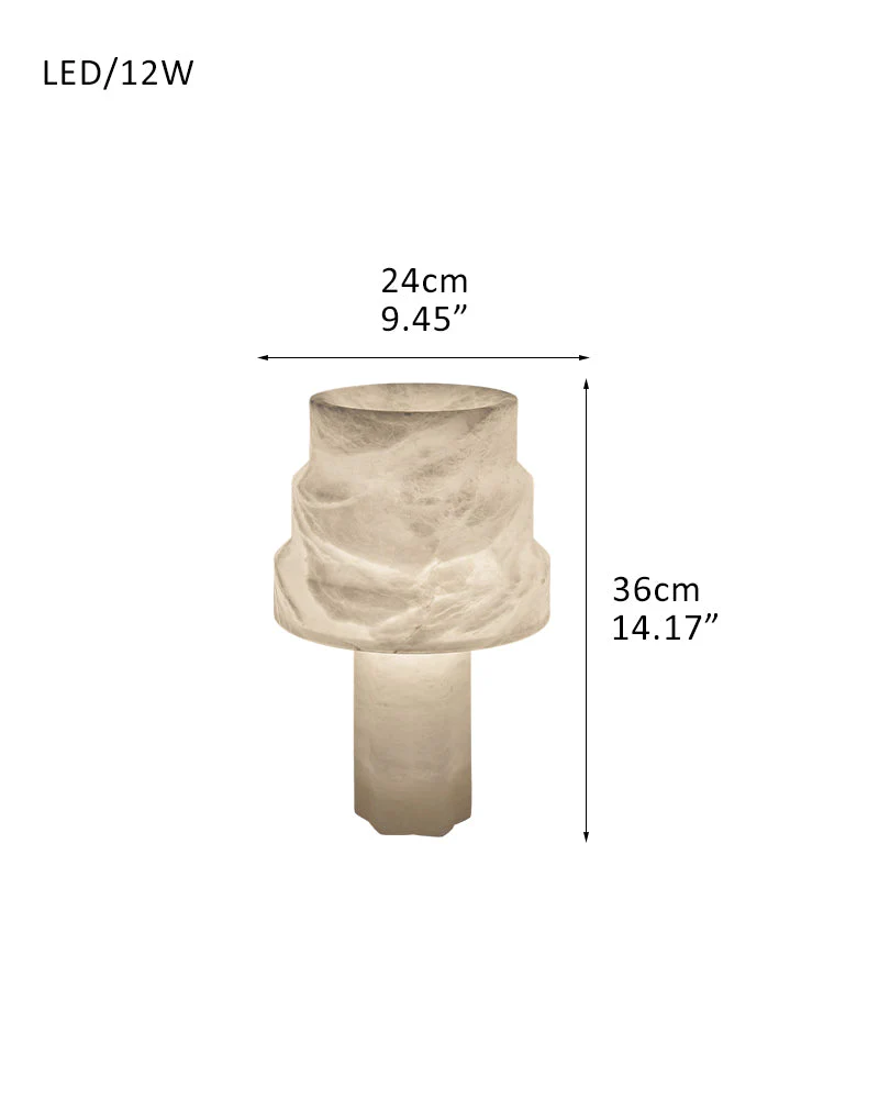 3 Ways Switch Dimmable Conial Alabaster Table Lamp 12in for bedroom - Image 12
