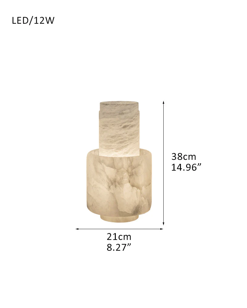 3 Ways Switch Dimmable Conial Alabaster Table Lamp 12in for bedroom - Image 13