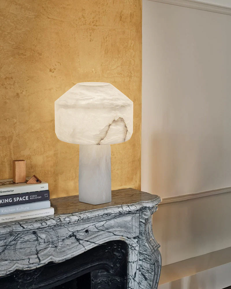 3 Ways Switch Dimmable Conial Alabaster Table Lamp 12in for bedroom - Image 3
