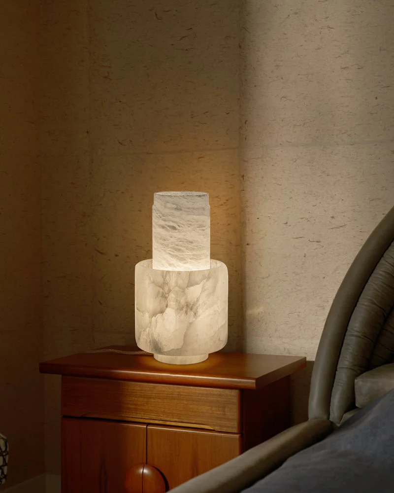 3 Ways Switch Dimmable Conial Alabaster Table Lamp 12in for bedroom - Image 8