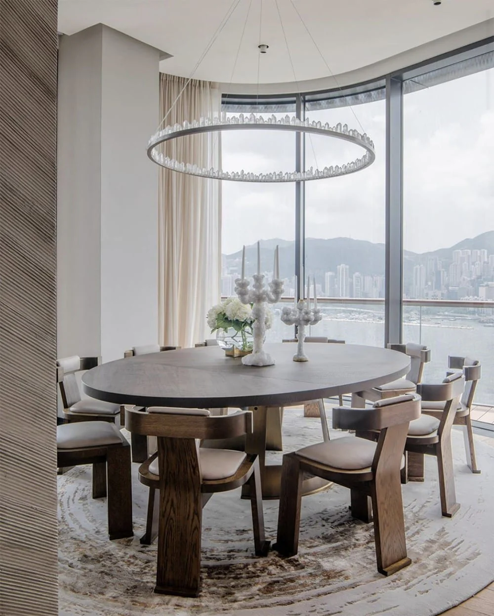 36 Inch Round Modern Chandelier Brass & Clear Geode Quartz Crystal Hanging Light - Image 18