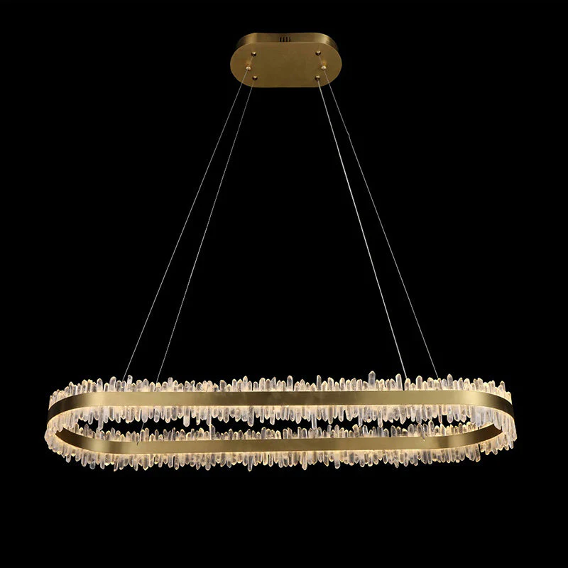 47 Inch Linear Chandelier Modern Quartz Crystal Chandelier for Dining Room - Image 4