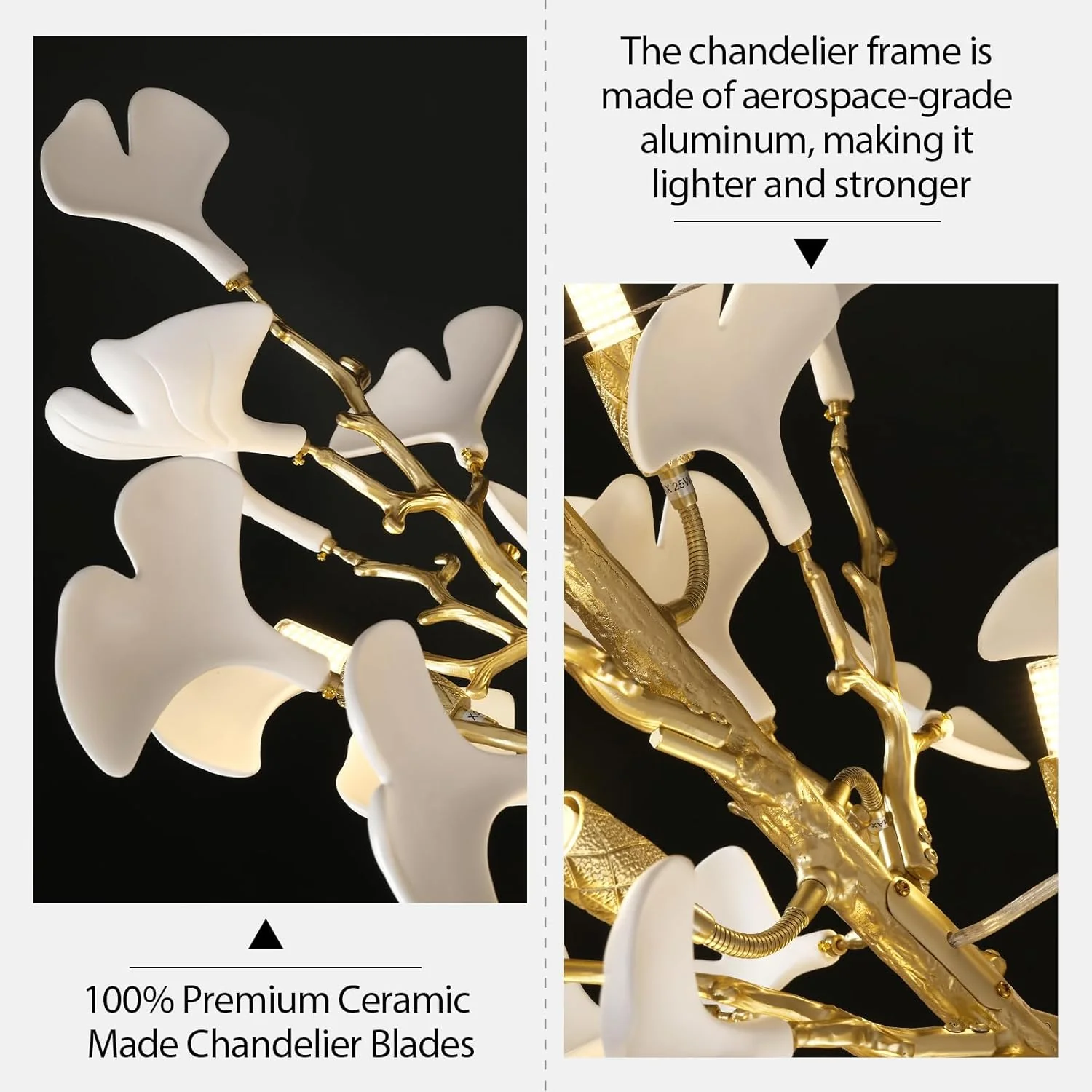 Ginkgo Rectangle Chandelier 55" - Image 9