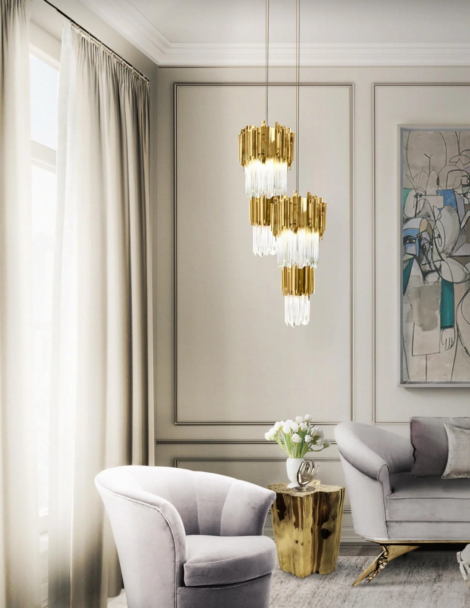 Empire 6 Light Crystal Pendant - Luxxu - Image 5