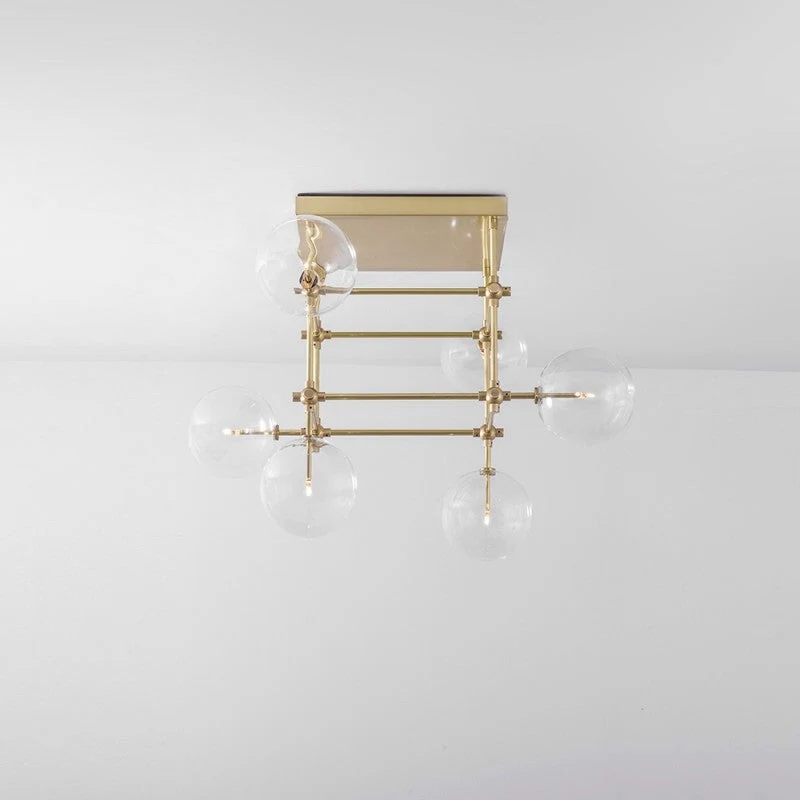 Soap DT6 | 6-Light Glass Modern Brass Chandelier - Image 4