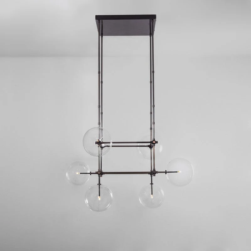Soap DT6 | 6-Light Glass Modern Brass Chandelier - Image 5