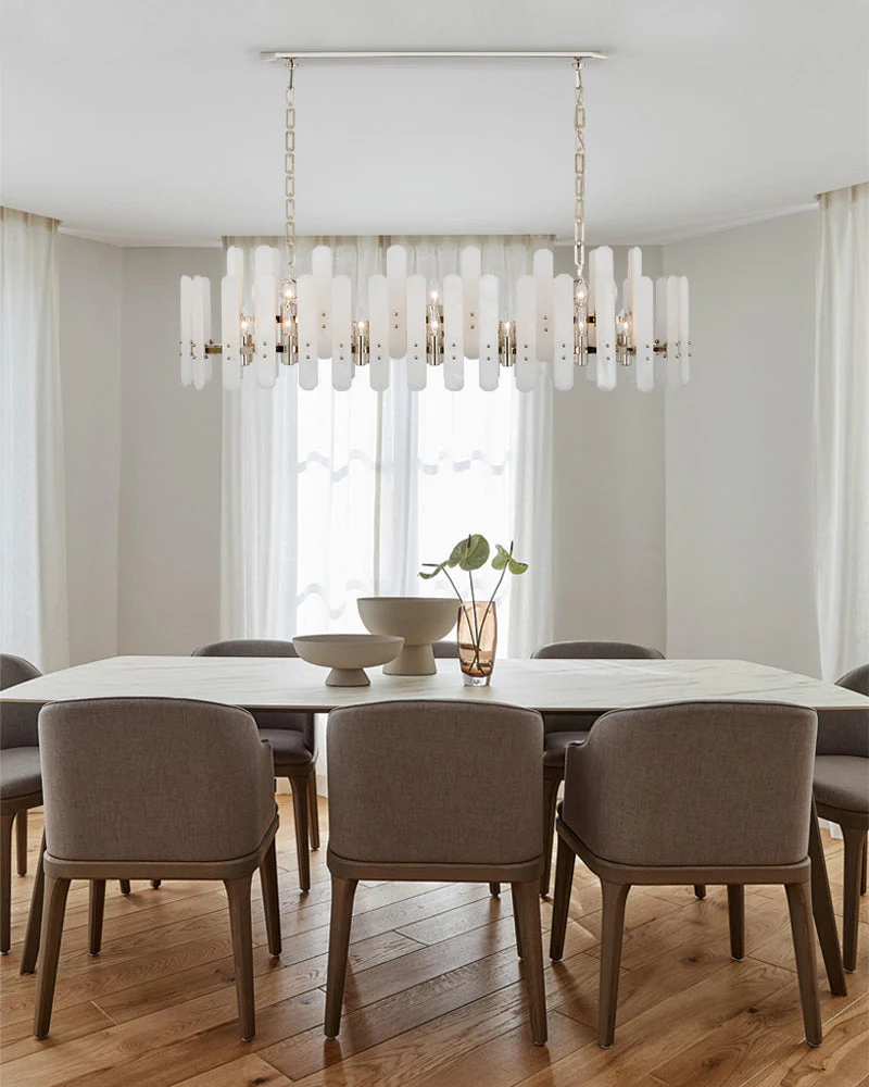 8/10-light Simple Modern Alabaster Large Oval Chandelier 40“45” Dia - Image 11