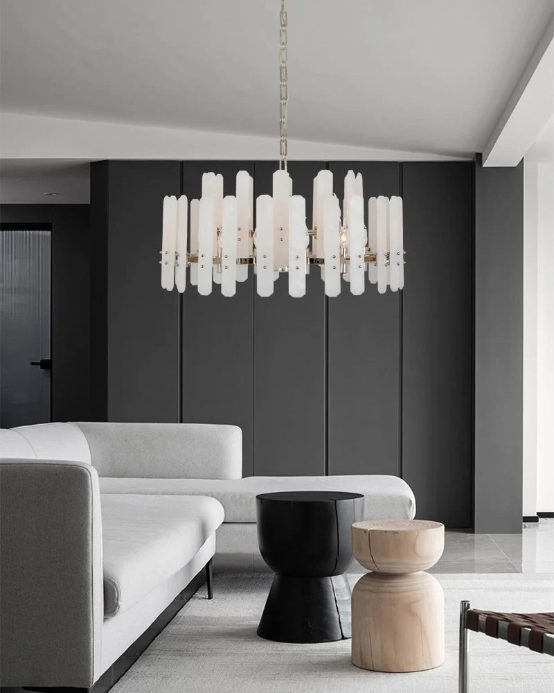 8/10-light Simple Modern Alabaster Large Oval Chandelier 40“45” Dia - Image 15