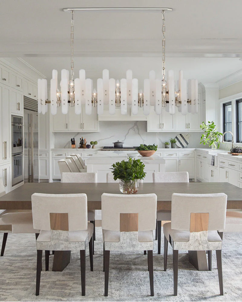 8/10-light Simple Modern Alabaster Large Oval Chandelier 40“45” Dia - Image 21