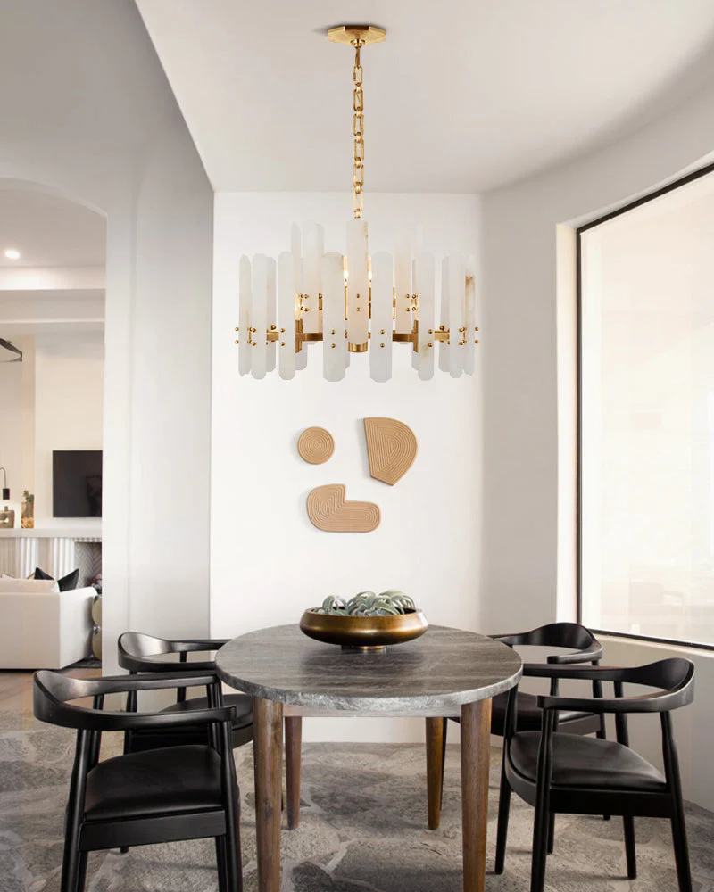 8/10-light Simple Modern Alabaster Large Oval Chandelier 40“45” Dia - Image 4