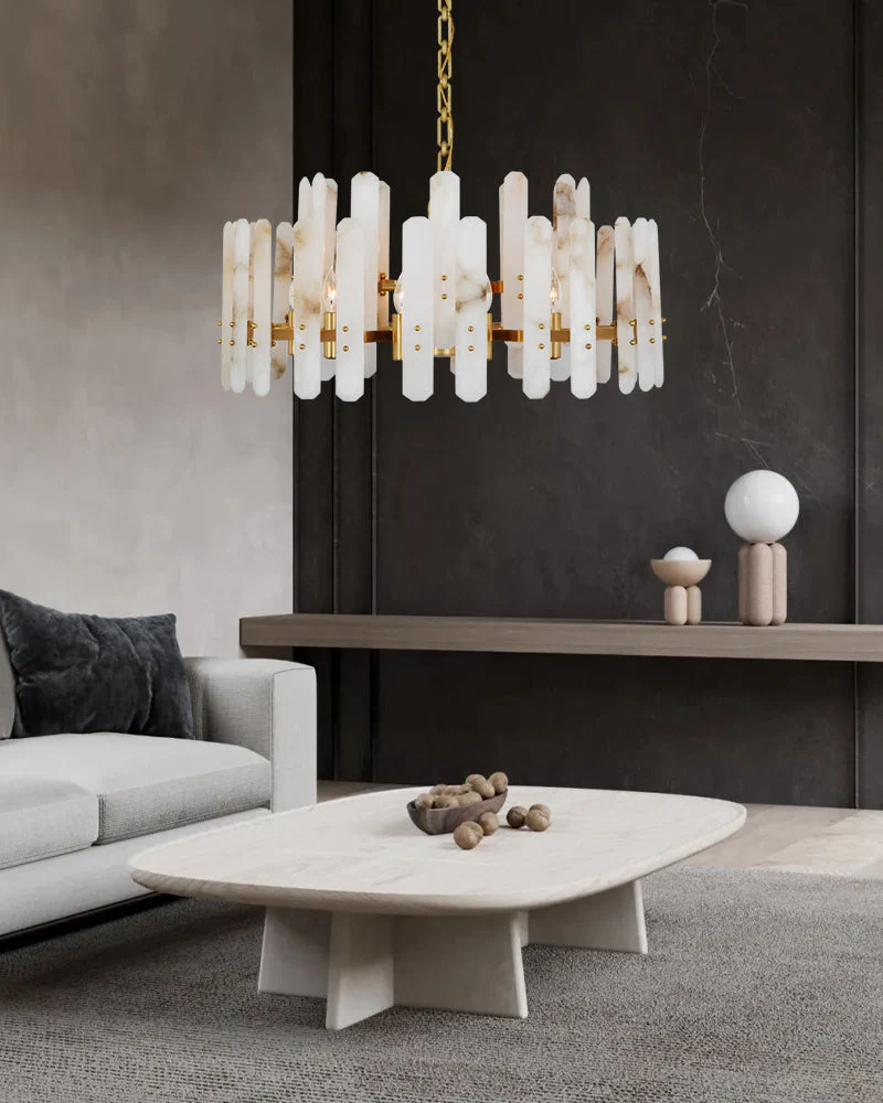 8/10-light Simple Modern Alabaster Large Oval Chandelier 40“45” Dia - Image 9