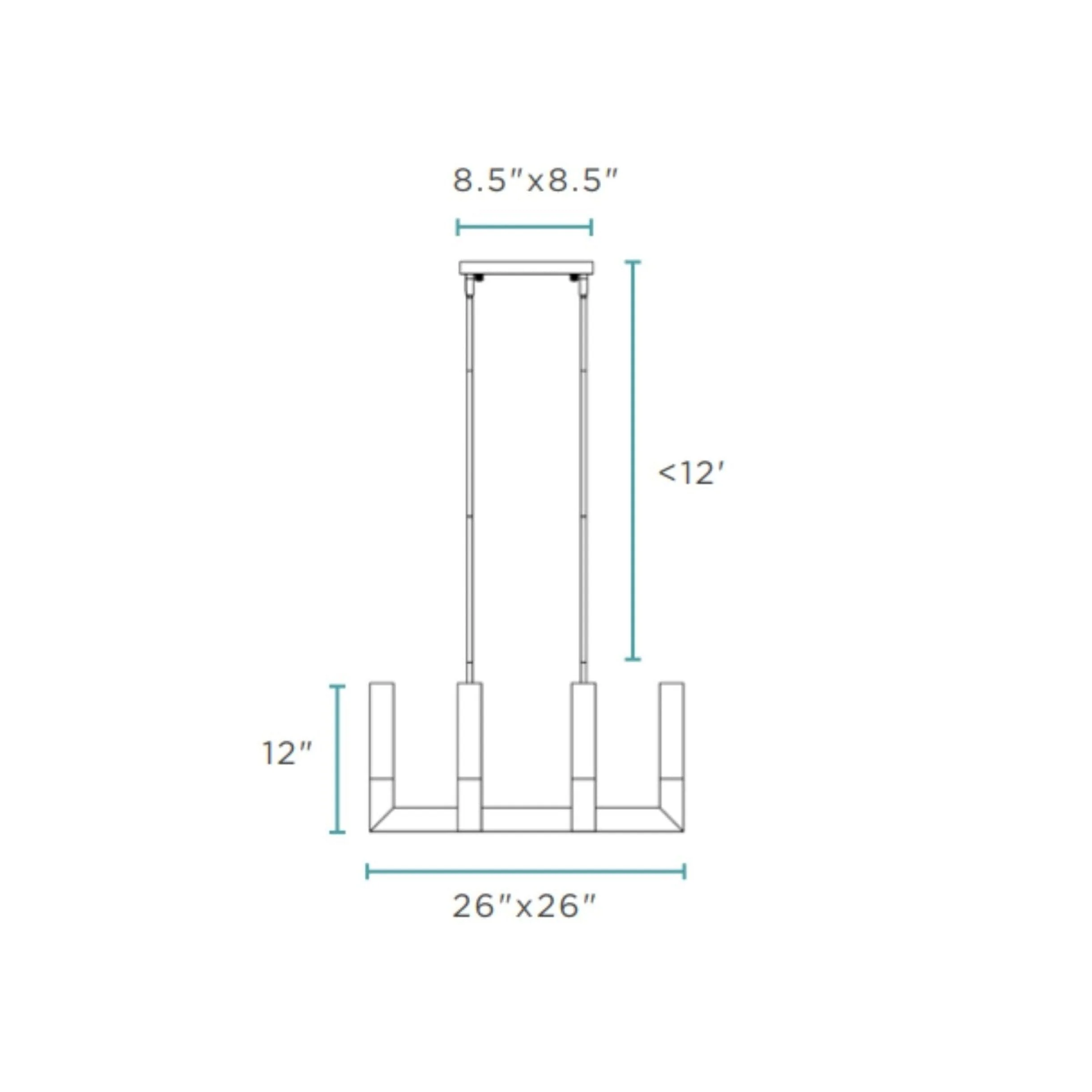 8 Light Square Crystal Dianyi LED Chandelier // Silver - Image 4