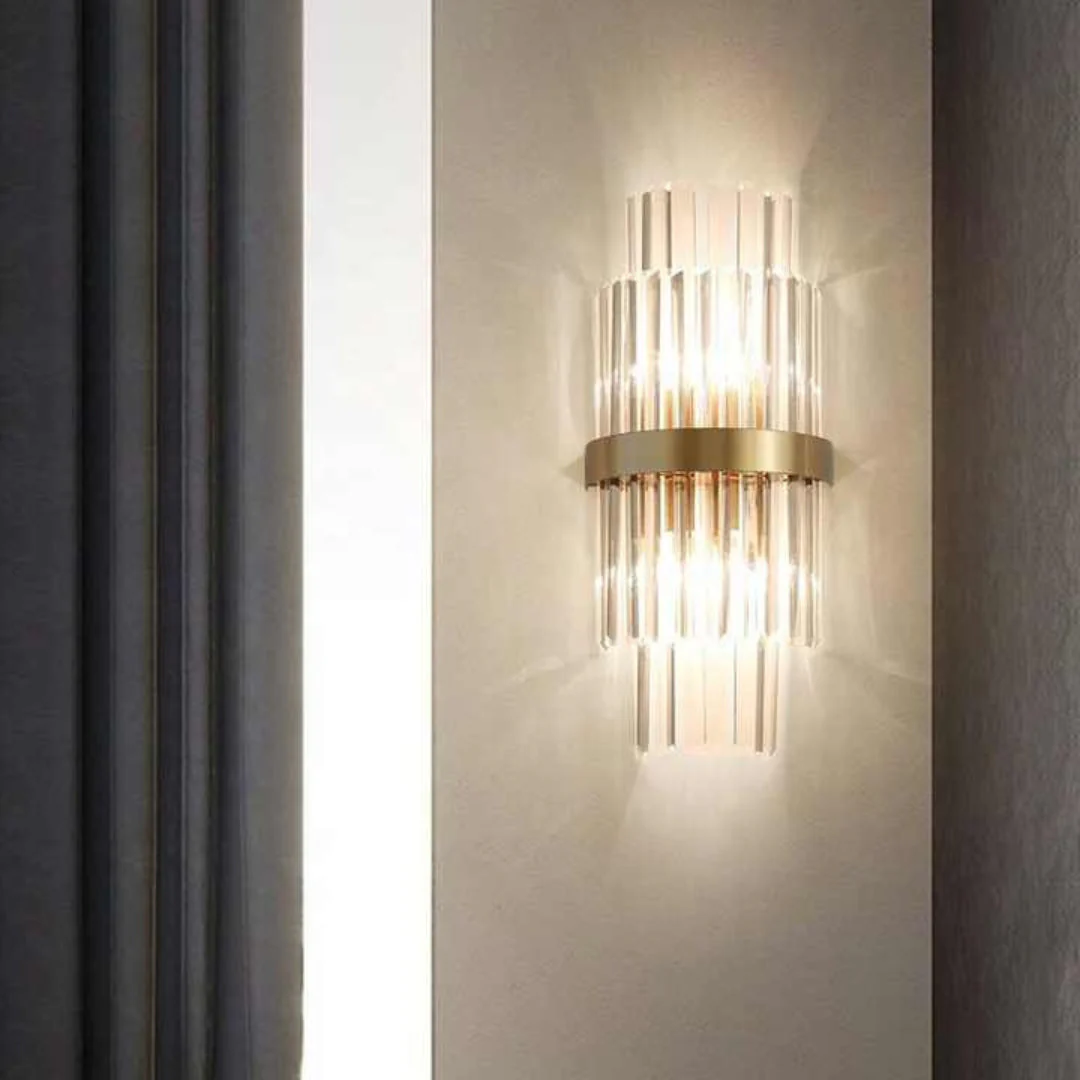 Gold Layered Crystal Wall Lamp - Image 10