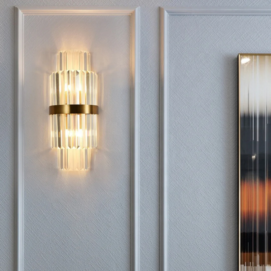 Gold Layered Crystal Wall Lamp - Image 13