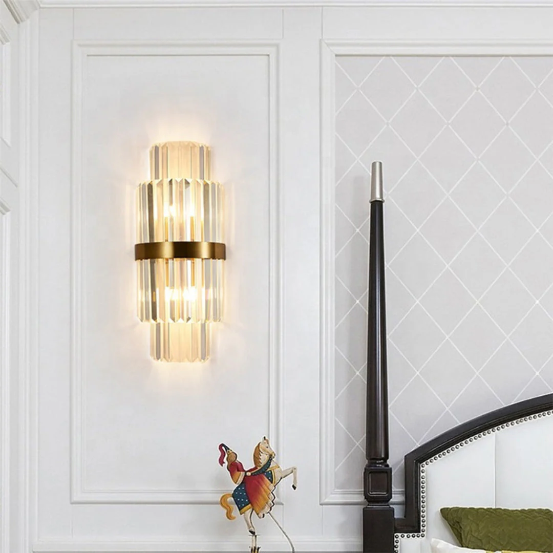 Gold Layered Crystal Wall Lamp - Image 14