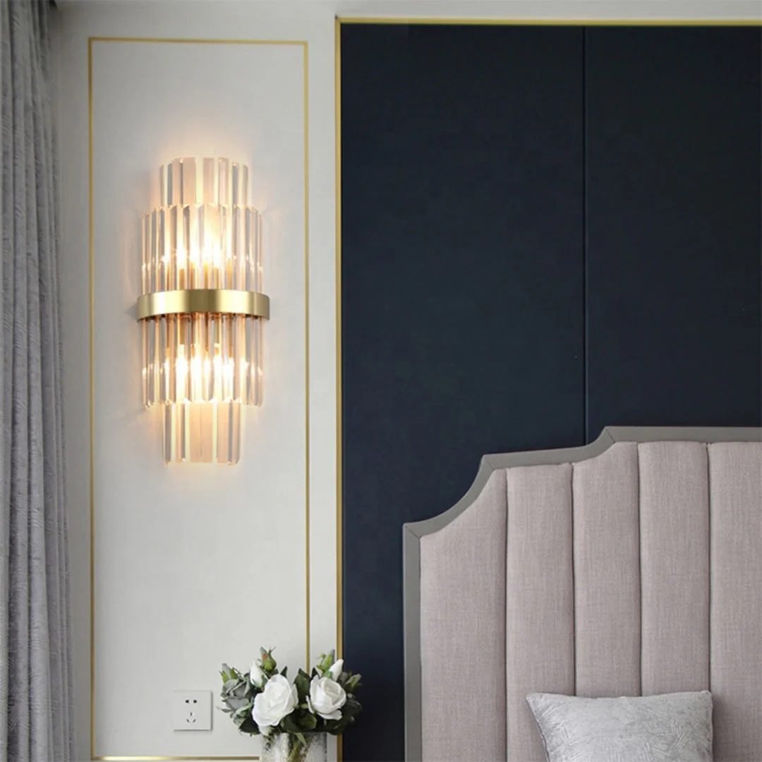 Gold Layered Crystal Wall Lamp - Image 15