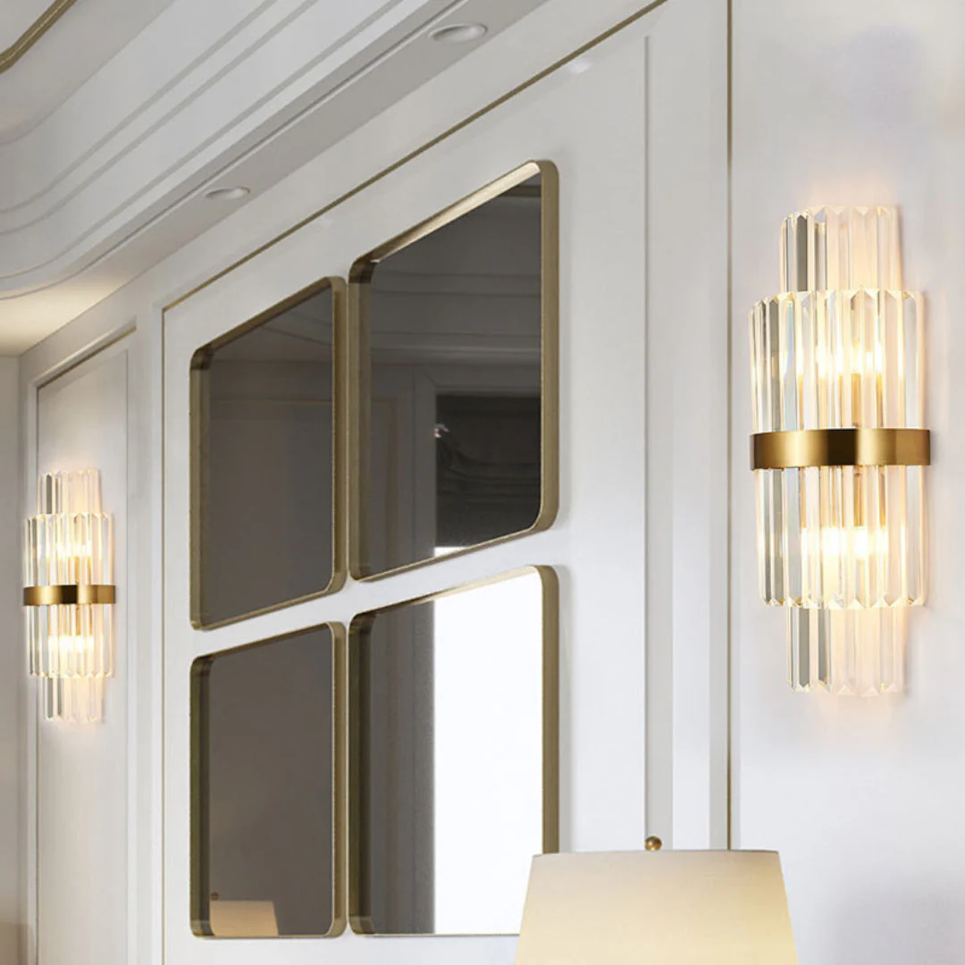 Gold Layered Crystal Wall Lamp - Image 16