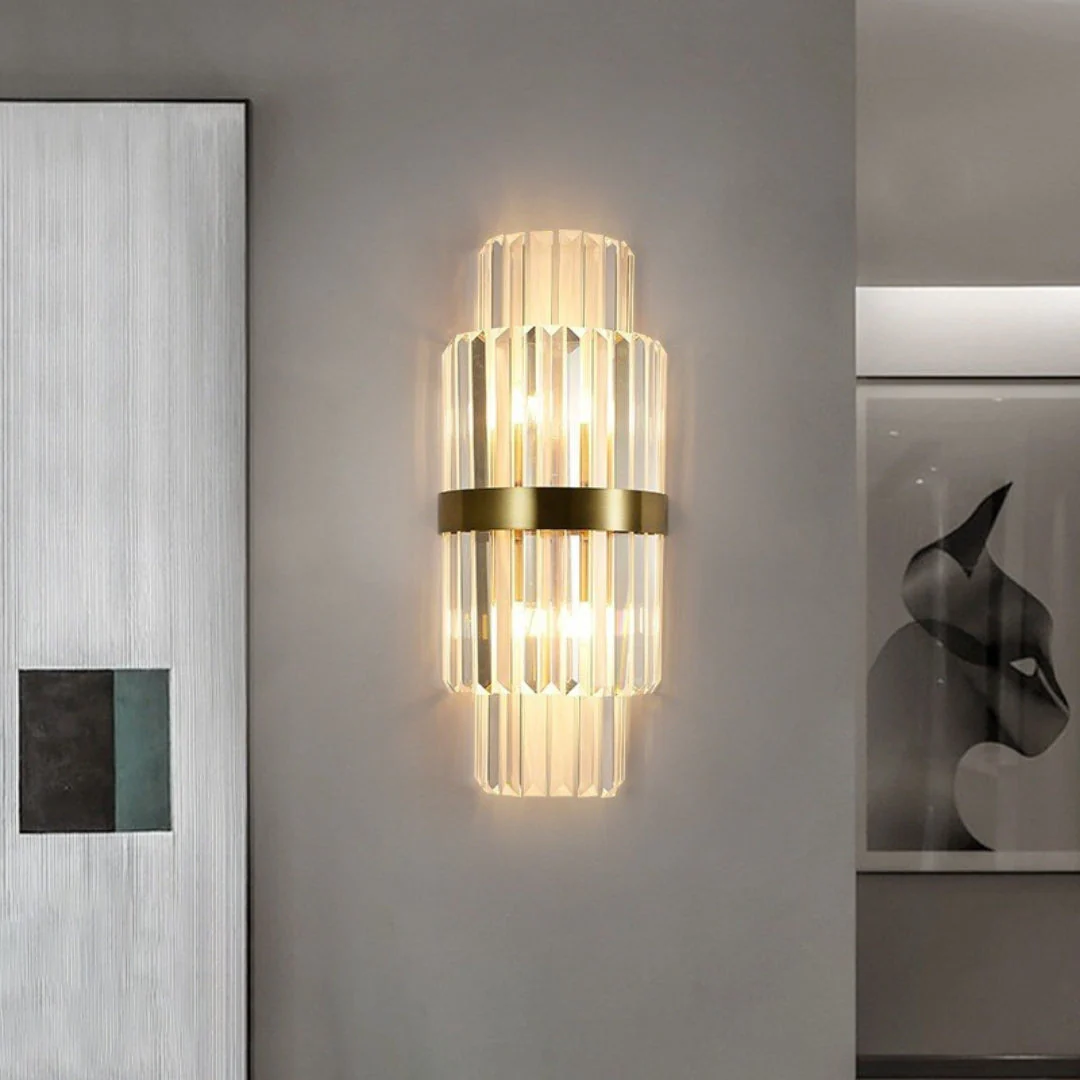 Gold Layered Crystal Wall Lamp - Image 3