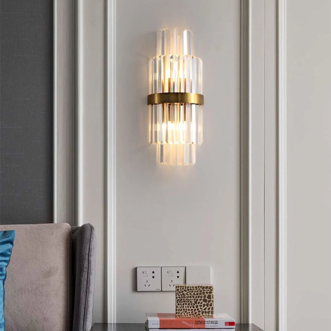 Gold Layered Crystal Wall Lamp - Image 6