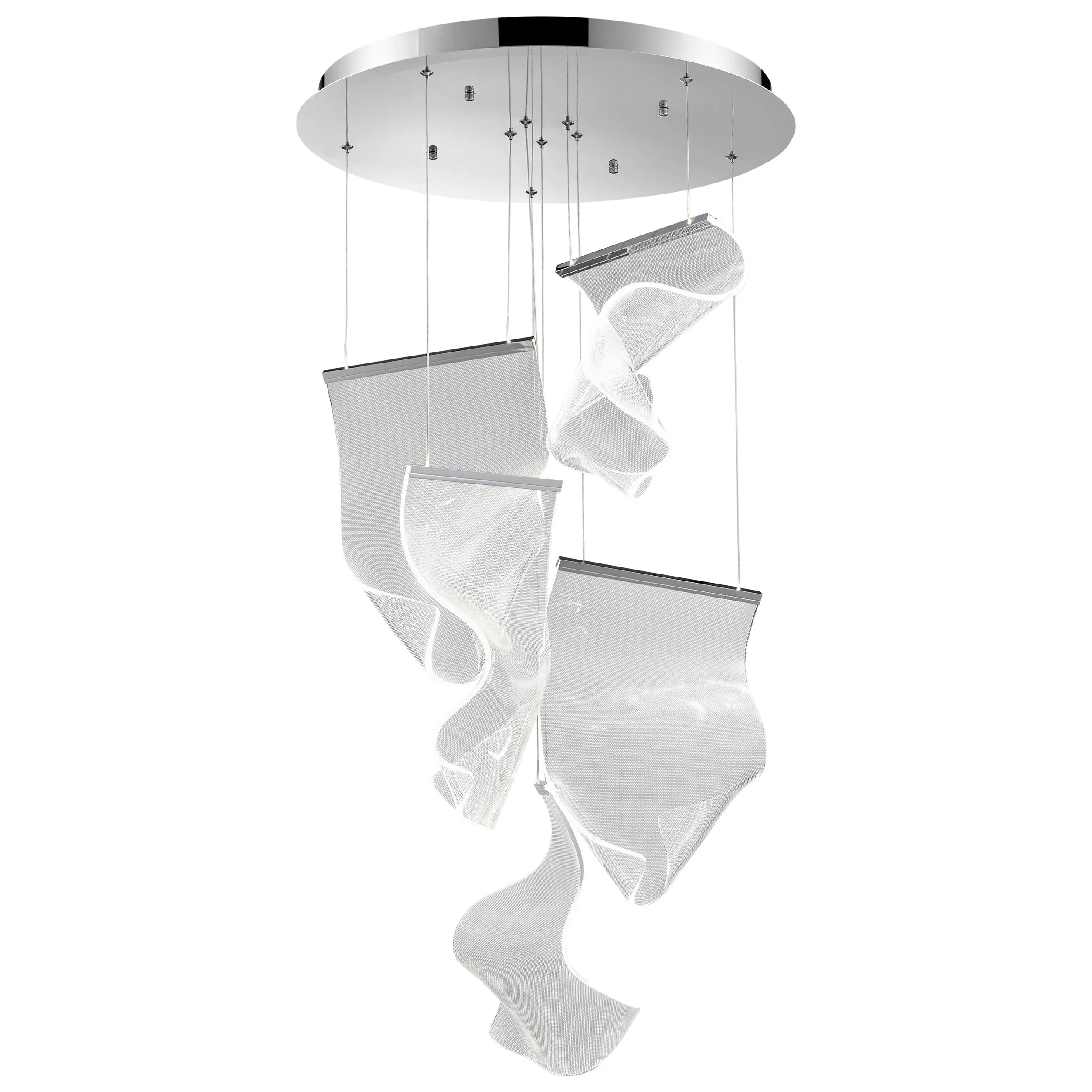 Acrylic Lace 5 Light Chandelier // Chrome - Image 2