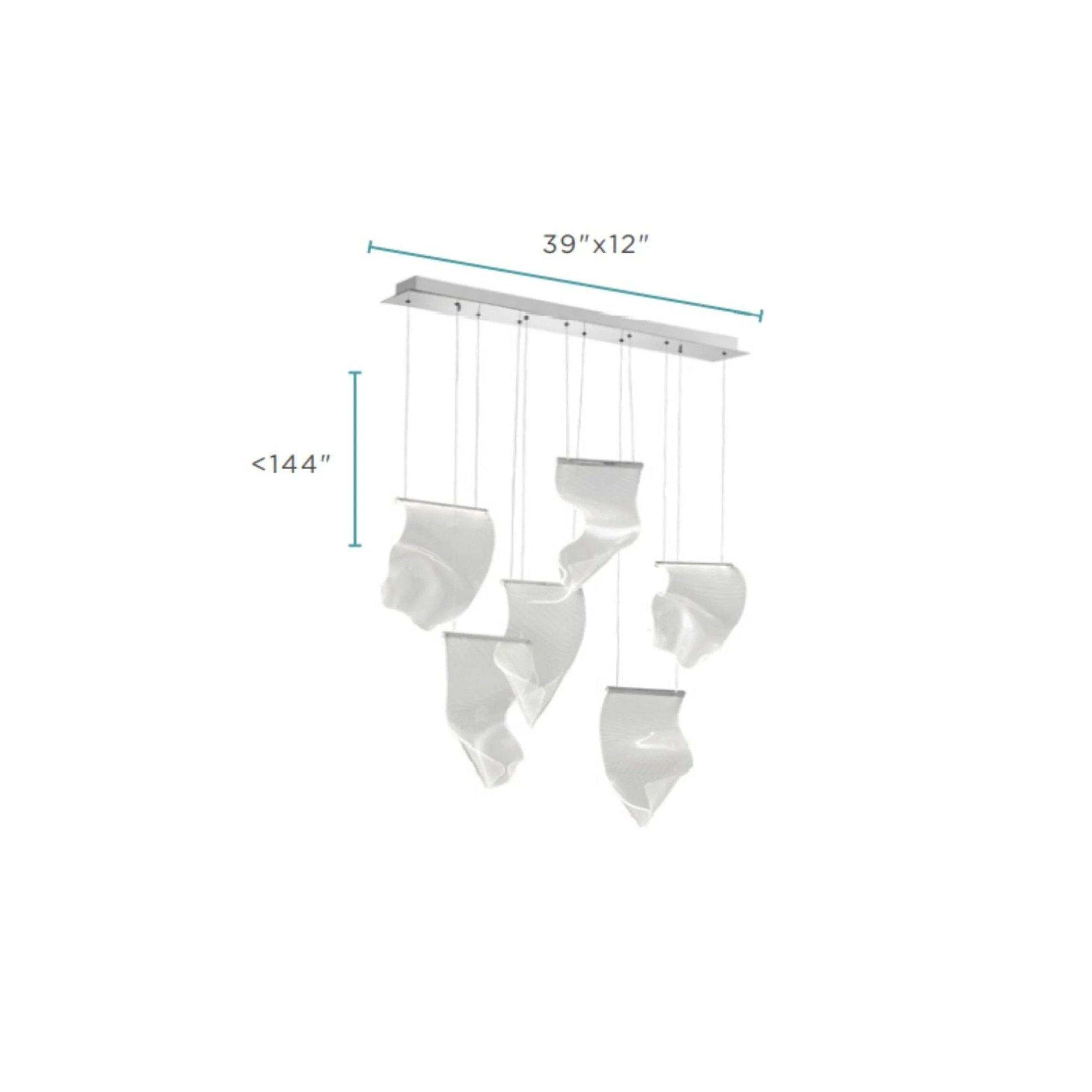 Acrylic Lace 6 Light Chandelier // Chrome - Image 4