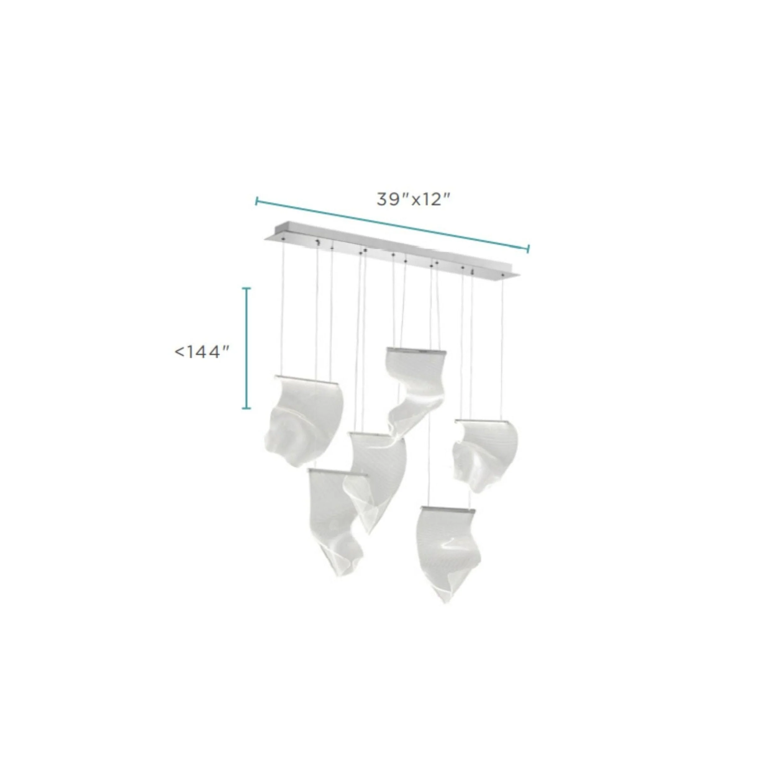 Acrylic Lace 6 Light Chandelier // Chrome - Image 6