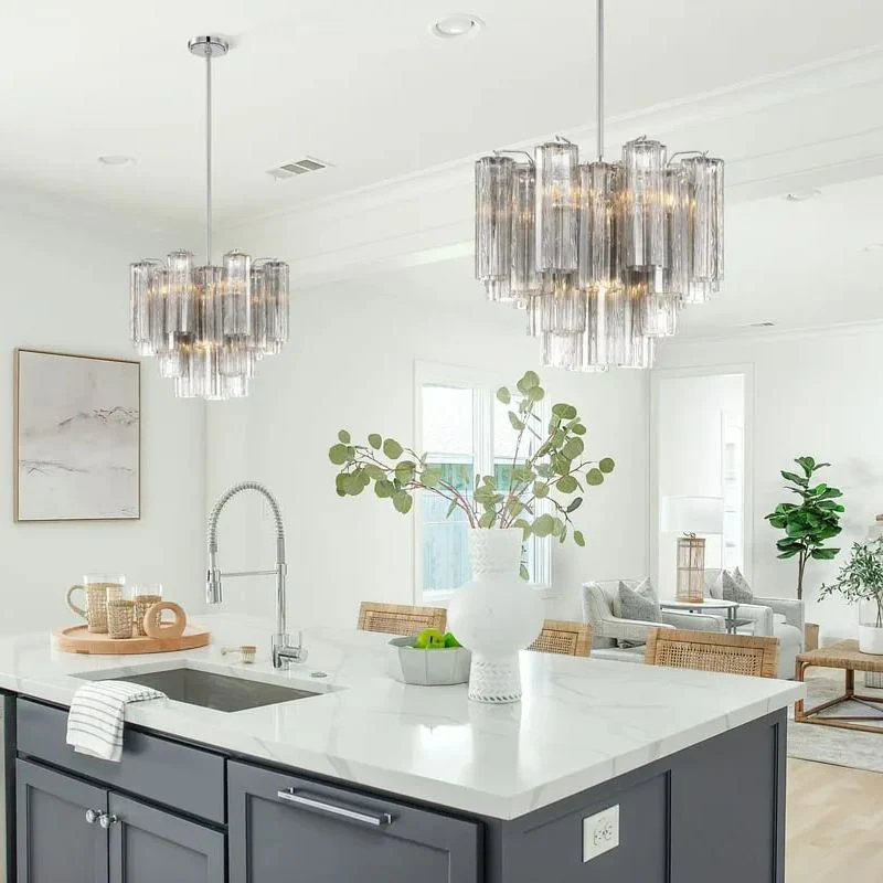Addis Murano Glass Chandelier 17.8" 19.8" 22" 26.8" 32''D - Image 11