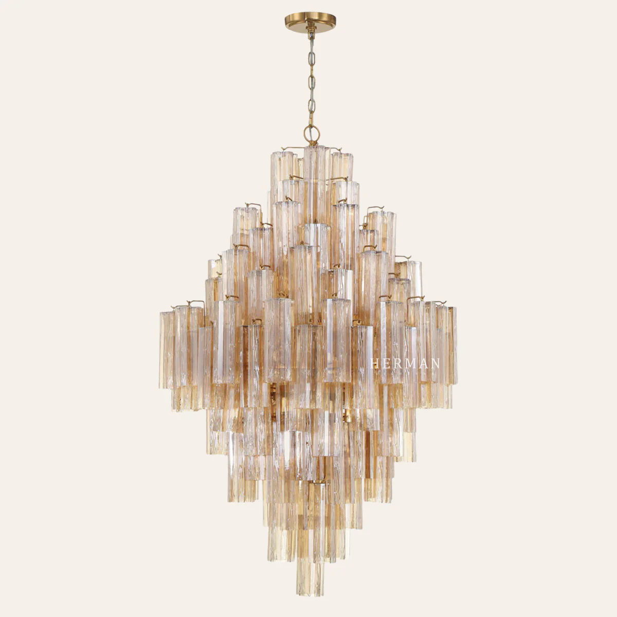Addis Murano Glass Diamond Chandelier 50"H - Image 10