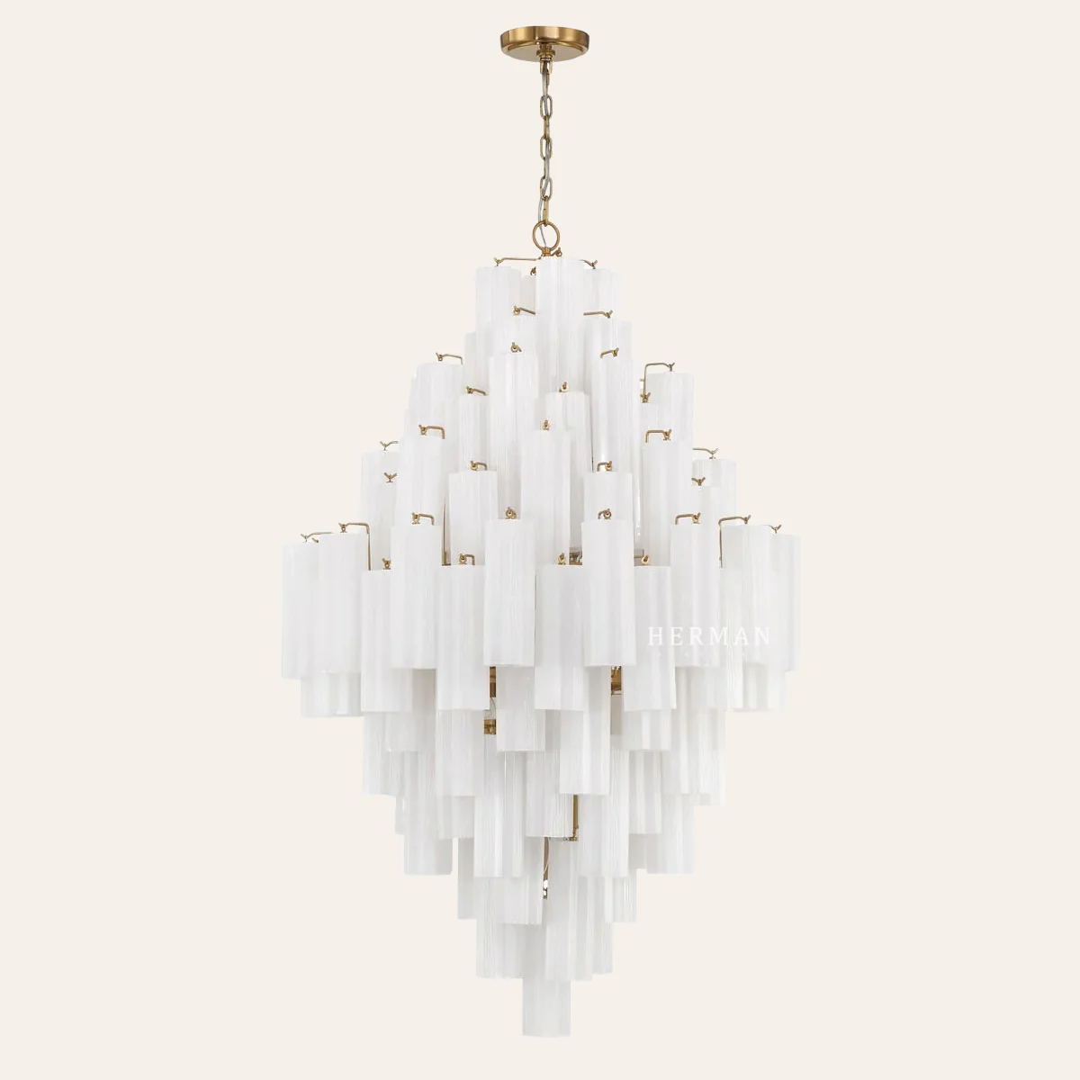 Addis Murano Glass Diamond Chandelier 50"H - Image 12